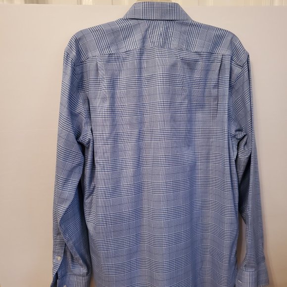 Nordstrom Signature men's trim fit cotton dress shirt blue size 34/35. neck 16.5 - Picture 6 of 13